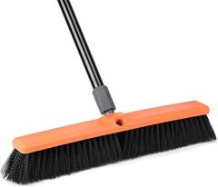18inch Push Broom Outdoor - Heavy Duty Broom for Driveways, Sidewalks, Patios and Deck Cleans Dirt, Debris, Sand, Mud, Leaves and Water