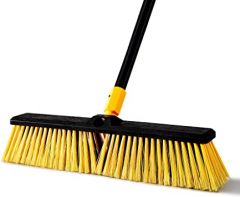 Yocada Push Broom Brush 17.7" Wide 65.3" Long Handle Stiff Bristles Heavy-Duty Outdoor Commercial for Cleaning Bathroom Kitchen Patio Garage Deck Concrete Wood Stone Tile Floor