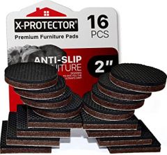 X-PROTECTOR Non Slip Furniture Pads – 16 PCS Premium Furniture Grippers 2"! Best SelfAdhesive Rubber Feet Furniture Feet – Ideal Non Skid Furniture Pad Floor Protectors for Fix in Place Furniture!