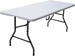 6 Foot Centerfold Folding Table, White