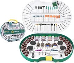VIGRUE Rotary Tool Accessories Kit, 398PCS Rotary Tool Accessories Set, Grinding Polishing Drilling Cutting Kits, 1/8" Shank Electric Grinder Universal Fitment For Wood Metal Glass Jade Rough