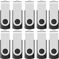 10 X Enfain 8GB USB 2.0 Flash Thumb Memory Stick Zip Pen Drive Black, Ideal for Delivering Marketing presentations, Promotional giveaways, catalogs, Software Distribution, Music, Video